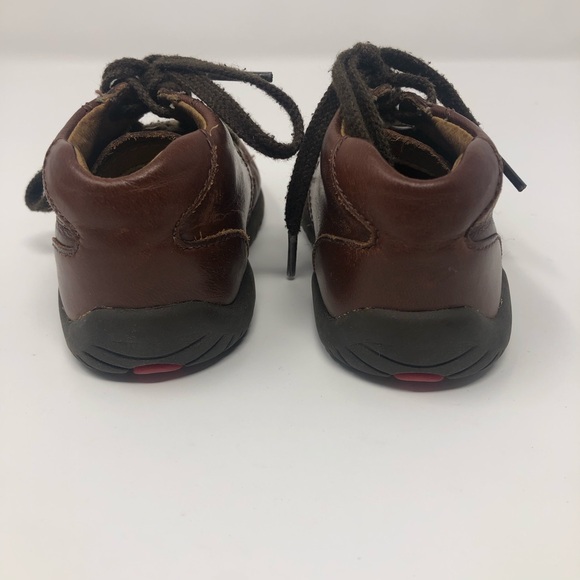 Stride Rite Baby Shoes Leather Derby Brown Cyclone Size 4XW - Picture 4 of 11
